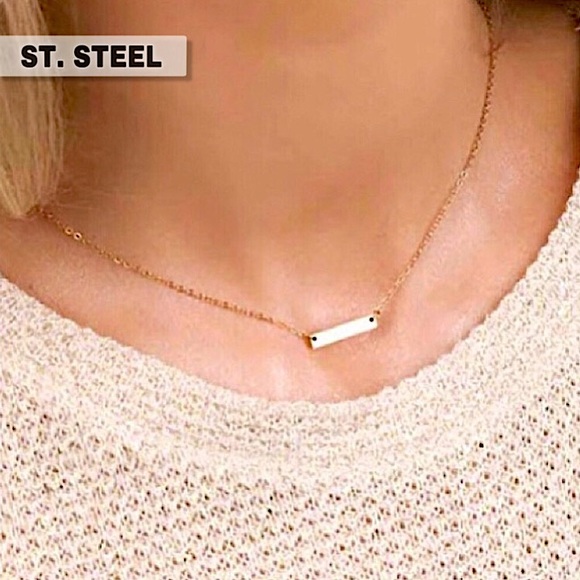 Jewelry - 🔵𝟲𝟱%𝗢𝗙𝗙 𝗯𝘂𝗻𝗱𝗹𝗲𝘀 𝟯+🔵 NEW Short Bar Classic Stainless Steel Necklace